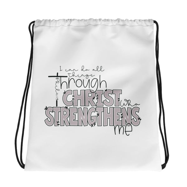 I Can Do All Things Through Christ Who Strengthens Me Drawstring bag - Word of God Store