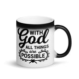 With God All Things Are Possible Matte Black Magic Mug - Word of God Store